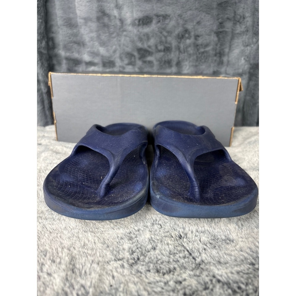 Oofos OOriginal Recovery Sandals Navy Blue Thong Flip Flops Mens 7 Womens 9 - Picture 3 of 8